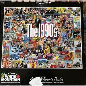 "The 1990's" Retro Themed 1000 Piece Puzzle by White Mountain Used Complete